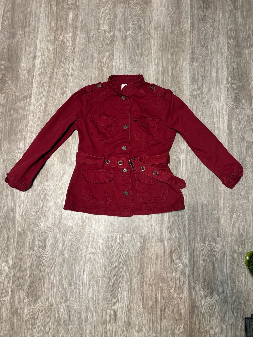 Converse Women's Burgundy Utility Belted Jacket